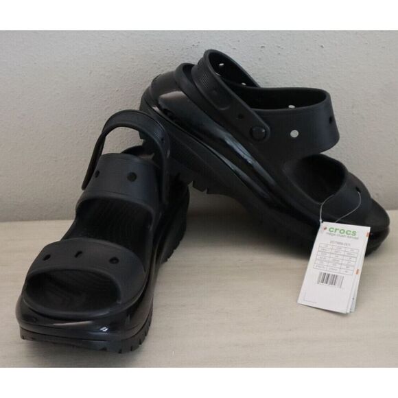 Crocs 207989-001 Unisex Women's Sz 11 Men's 9 Black Mega Crush Platform Sandals - Picture 1 of 11